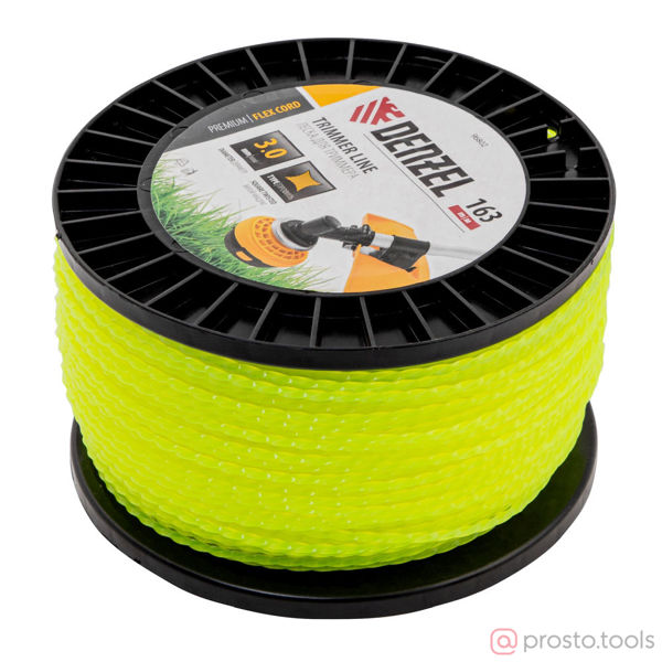 Изображение Леска для триммера 3,0мм 163м витой квадрат, FLEX CORD //DENZEL