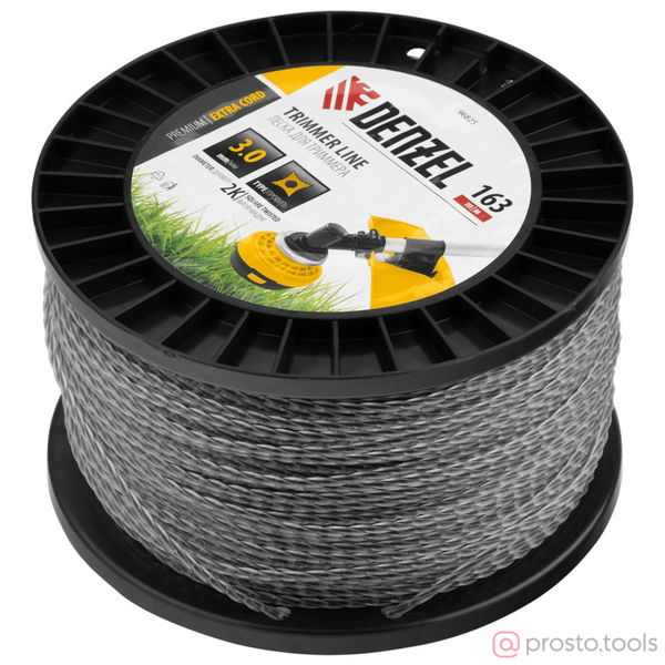 Изображение Леска для триммера 2,0мм 15м звезда двухкомпонентная FLEX CORD //DENZEL