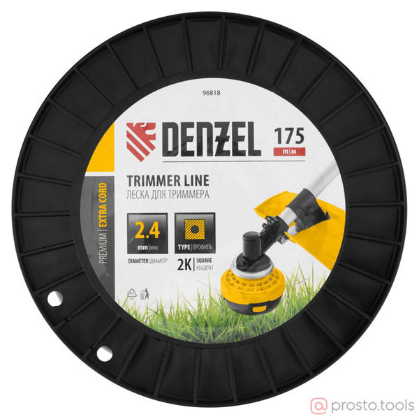 Изображение Леска для триммера 2,4мм 175м квадрат двухкомпонентная EXTRA CORD //DENZEL