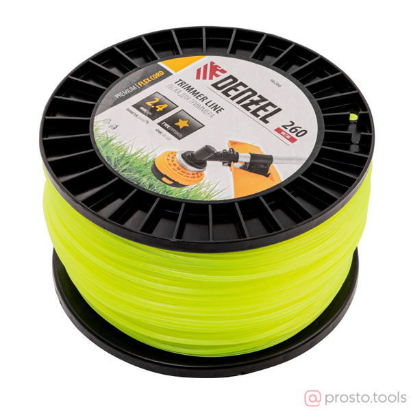 Изображение Леска для триммера 2,4мм 260м звезда FLEX CORD //DENZEL