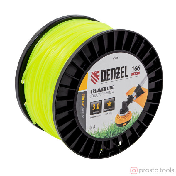 Изображение Леска для триммера 3,0мм 166м звезда FLEX CORD //DENZEL