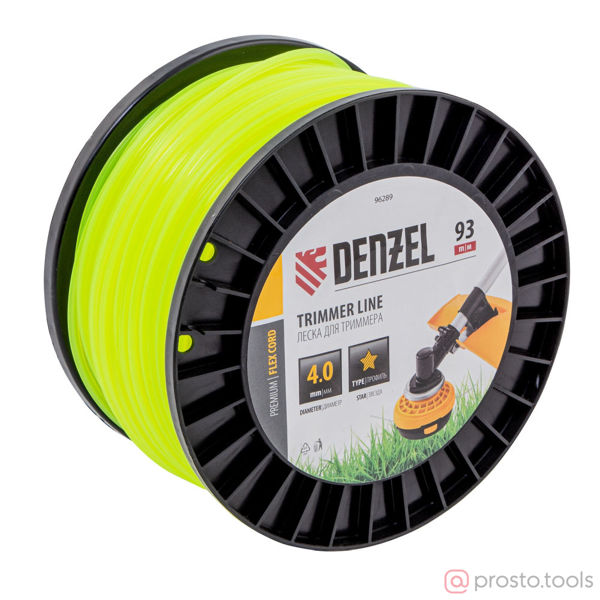 Изображение Леска для триммера 4,0мм 93м звезда FLEX CORD //DENZEL
