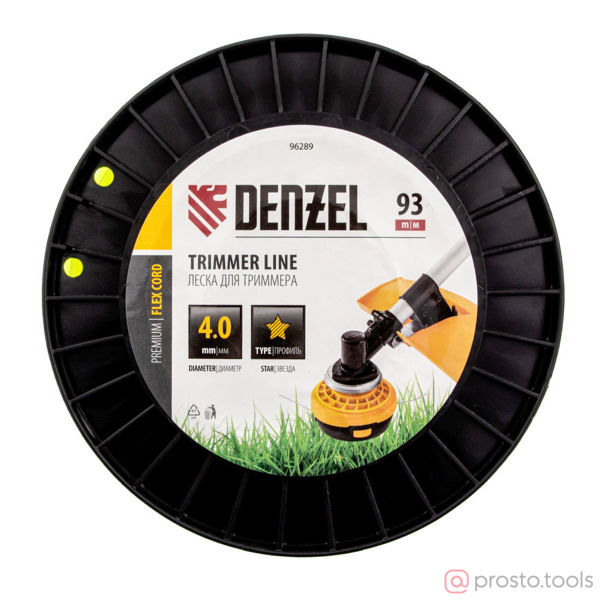Изображение Леска для триммера 4,0мм 93м звезда FLEX CORD //DENZEL