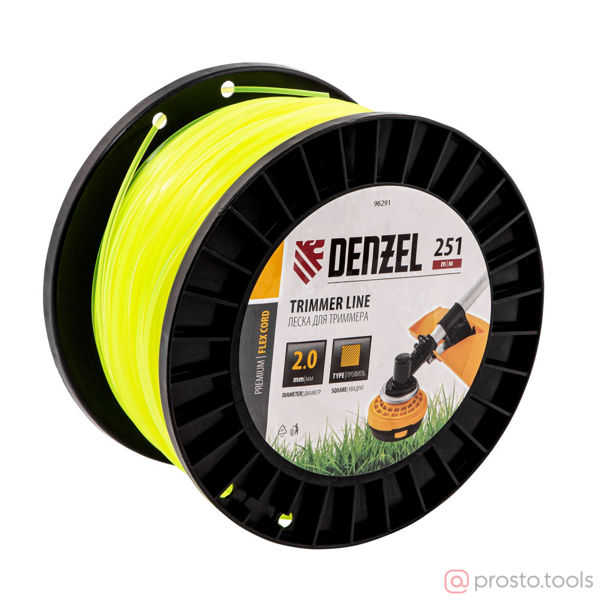 Изображение Леска для триммера 2,0мм 251м квадрат FLEX CORD //DENZEL