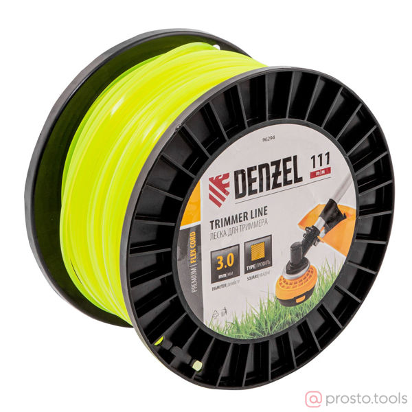 Изображение Леска для триммера 3,0мм 111м квадрат FLEX CORD //DENZEL