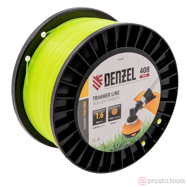 Изображение Леска для триммера 1,6мм 408м круглая FLEX CORD //DENZEL