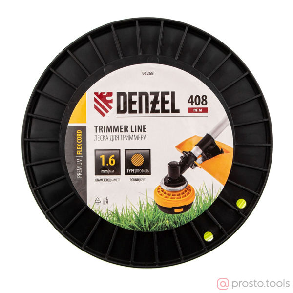 Изображение Леска для триммера 1,6мм 408м круглая FLEX CORD //DENZEL