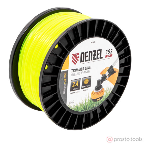 Изображение Леска для триммера 2,4мм 192м круглая FLEX CORD //DENZEL