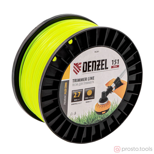 Изображение Леска для триммера 2,7мм 151м круглая FLEX CORD //DENZEL