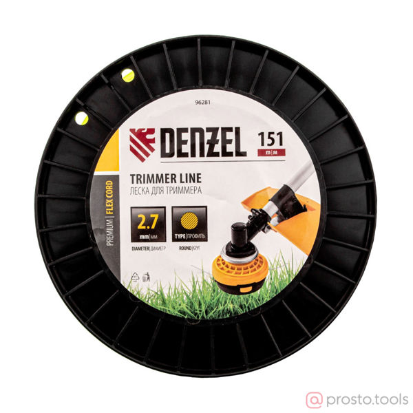 Изображение Леска для триммера 2,7мм 151м круглая FLEX CORD //DENZEL