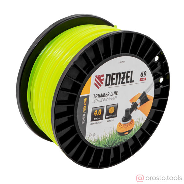 Изображение Леска для триммера 4,0мм 69м круглая FLEX CORD //DENZEL