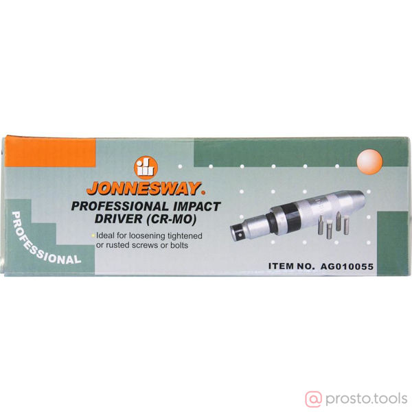 Изображение Отвертка со сменными вставками (битами) SL8/10 PH2/3, 5пр. ударная AG010055 //JONNESWAY