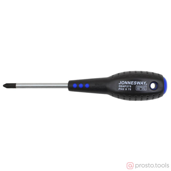 Изображение Отвертка крестовая 75мм PH2 FULL STAR D04P275 //JONNESWAY