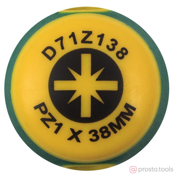 Изображение Отвертка крестовая 38мм PZ1 2-х комп. рукоятка POZIDRIV ANTI-SLIP GRIP D71Z138 //JONNESWAY