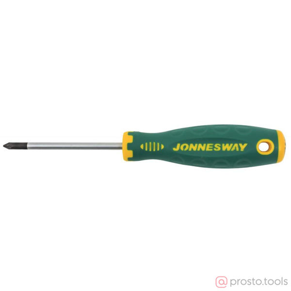 Изображение Отвертка крестовая 80мм PZ1 2-х комп. рукоятка POZIDRIV ANTI-SLIP GRIP D71Z180 //JONNESWAY