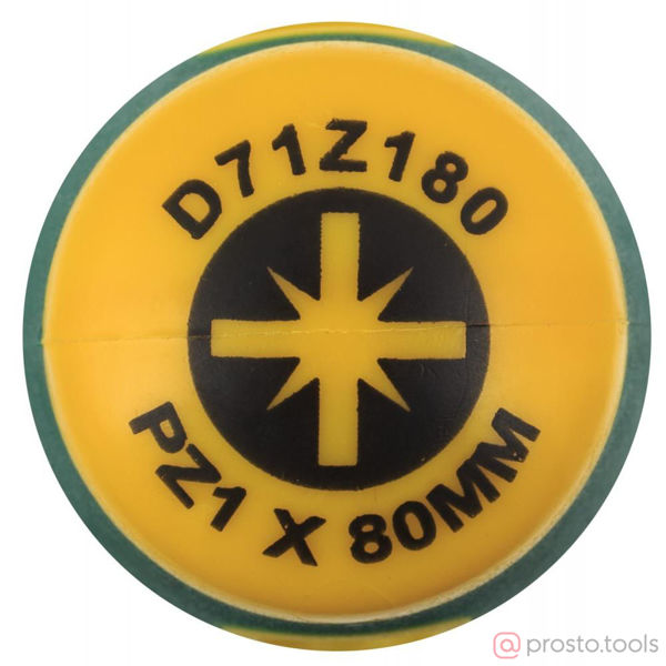 Изображение Отвертка крестовая 80мм PZ1 2-х комп. рукоятка POZIDRIV ANTI-SLIP GRIP D71Z180 //JONNESWAY