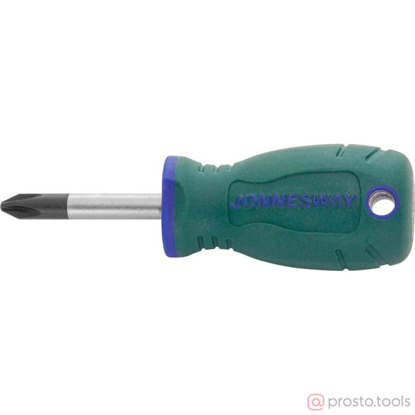 Изображение Отвертка крестовая 38мм PH2 2-х комп. рукоятка ANTI-SLIP GRIP D77P238 //JONNESWAY