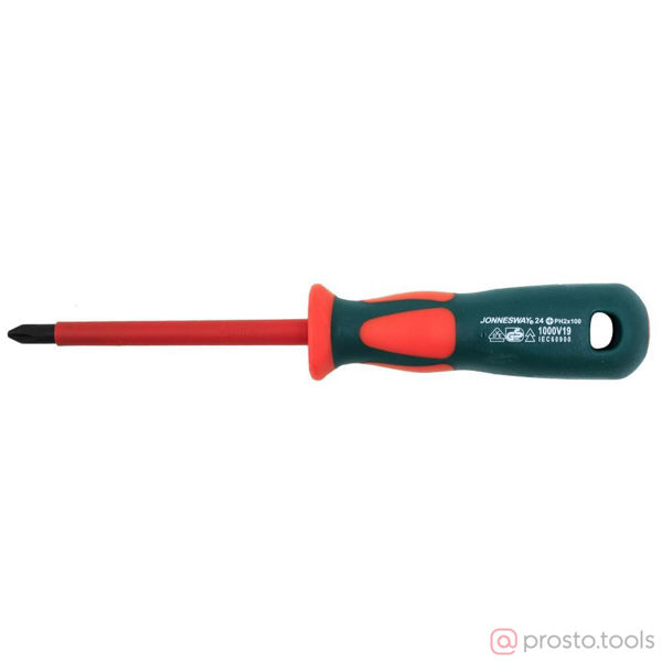 Изображение Отвертка крестовая 100мм PH2 (до 1000В) DV13P2100 //JONNESWAY