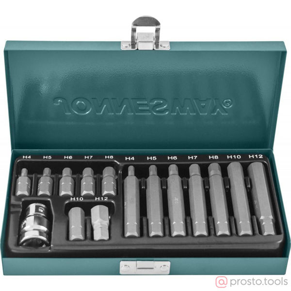 Изображение Набор вставок (бит) 10 мм HEX 15 пр. S29H4115S //JONNESWAY