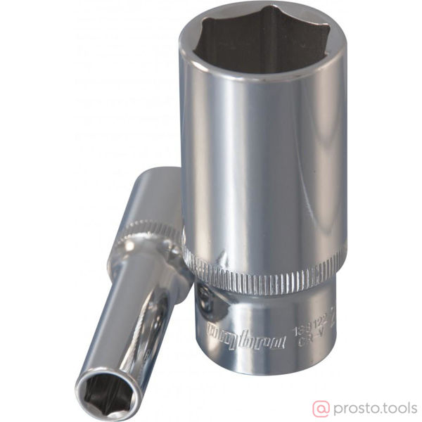 Изображение Головка торц. 3/8" 19мм 6-гран. глубокая 138119 //OMBRA