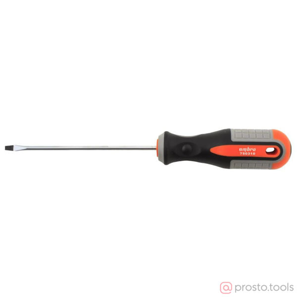 Изображение Отвертка шлицевая 100х3,0 2-х комп. рукоятка ROUND GRIP 750310 //OMBRA