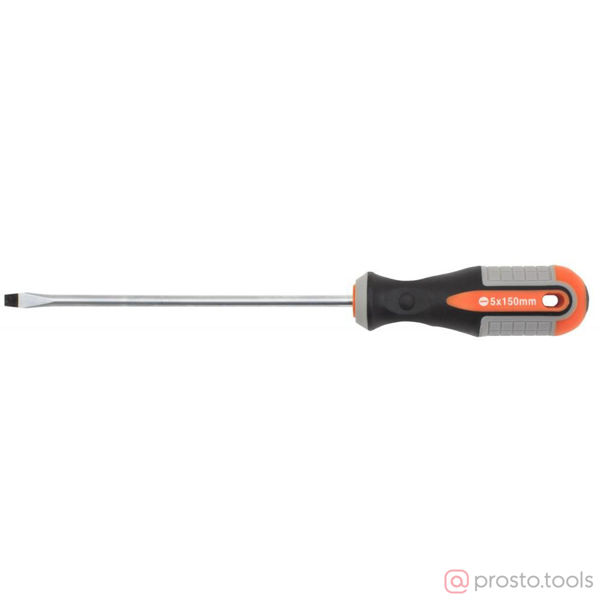 Изображение Отвертка шлицевая 150х5,0 2-х комп. рукоятка ROUND GRIP 750515 //OMBRA