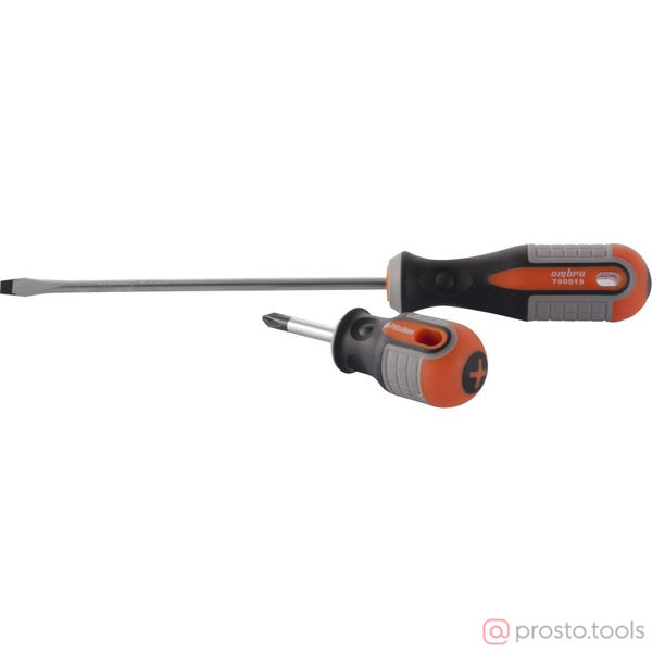 Изображение Отвертка шлицевая 38х6,0 2-х комп. рукоятка ROUND GRIP 750638 //OMBRA
