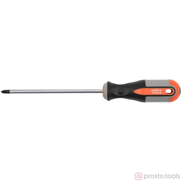 Изображение Отвертка крестовая 150мм PH2 2-х комп. рукоятка ROUND GRIP 751215 //OMBRA