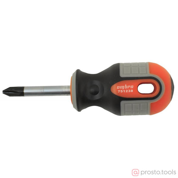 Изображение Отвертка крестовая 38мм PH2 2-х комп. рукоятка ROUND GRIP 751238 //OMBRA