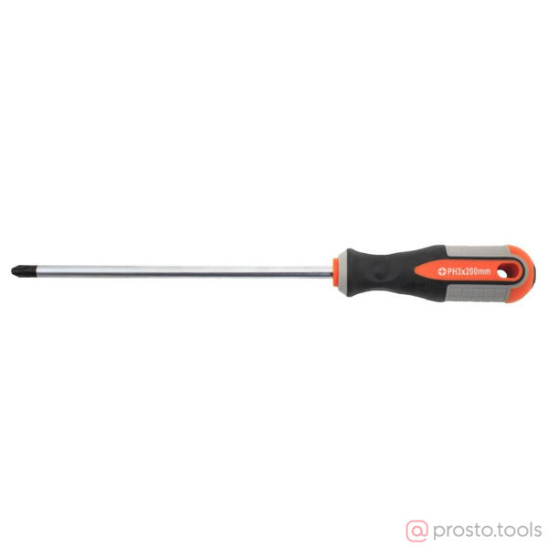 Изображение Отвертка крестовая 200мм PH3 2-х комп. рукоятка ROUND GRIP 751320 //OMBRA