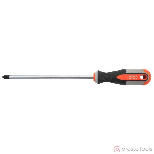 Изображение Отвертка крестовая 200мм PH3 2-х комп. рукоятка ROUND GRIP 751320 //OMBRA