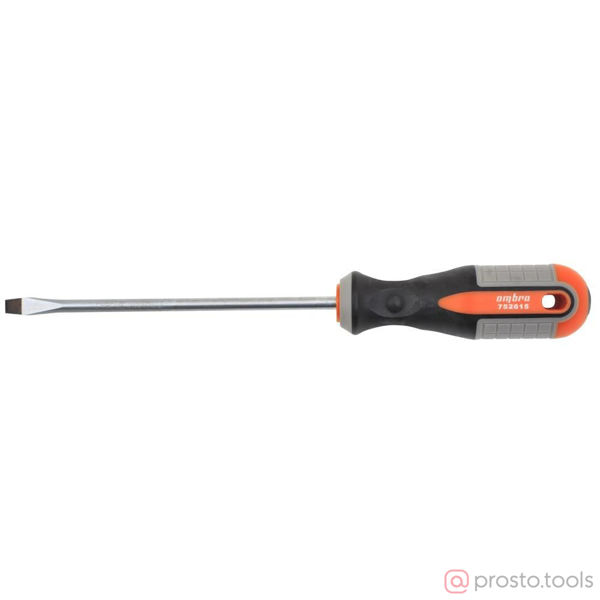 Изображение Отвертка шлицевая 150х6,0 2-х комп. рукоятка ROUND GRIP 752615 //OMBRA