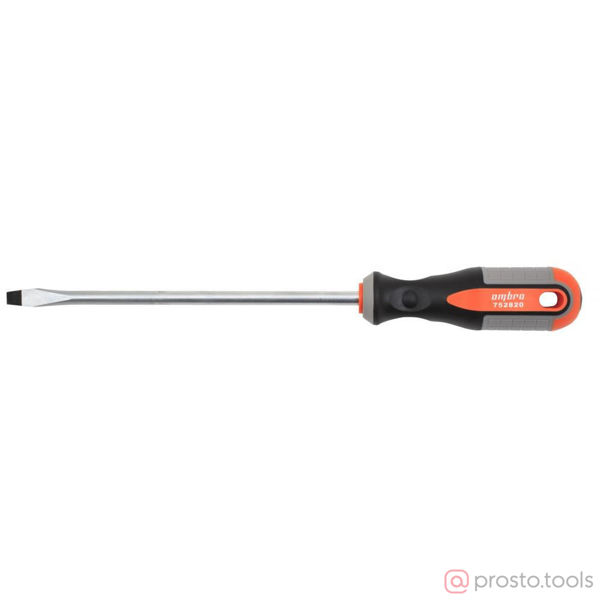 Изображение Отвертка шлицевая 200х8,0 2-х комп. рукоятка ROUND GRIP 752820 //OMBRA