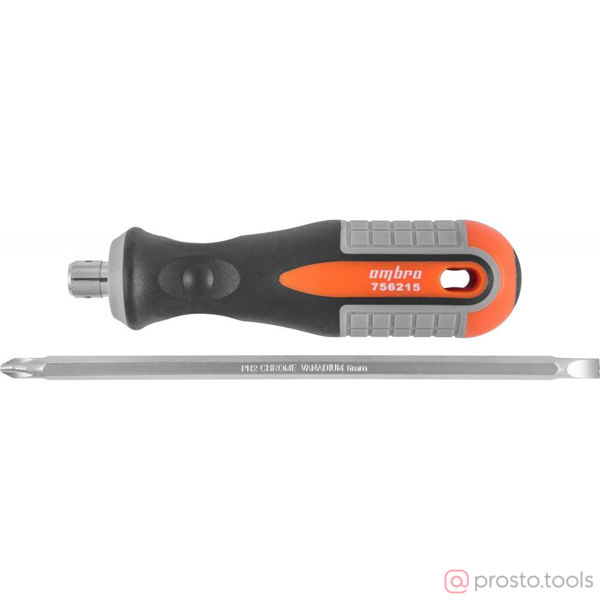 Изображение Отвертка комбинированная 150 мм РН2/SL6 ROUND GRIP 756215 //OMBRA