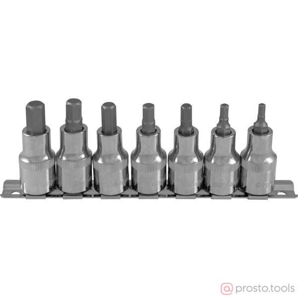 Изображение Набор головок со вставкой 1/2" HEX 4-10 мм 7 пред. 912207 //OMBRA