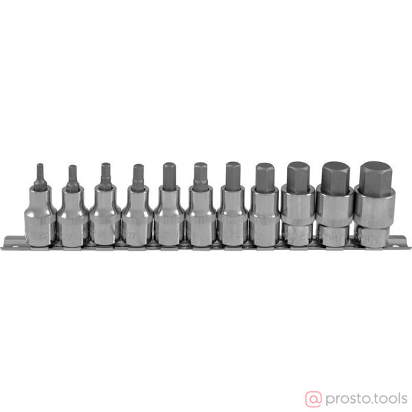 Изображение Набор головок со вставкой 1/2" HEX 4-19 мм 11 пред. 912211 //OMBRA