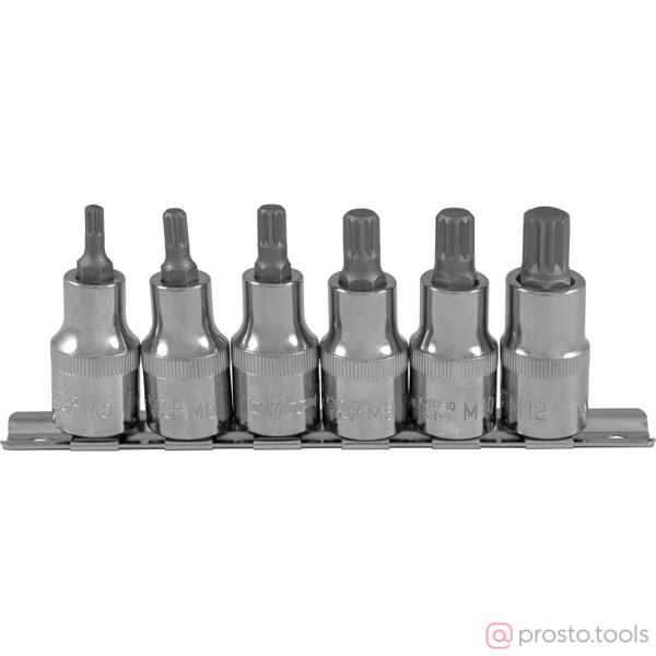 Изображение Набор головок со вставкой 1/2" SPLINE M5-M12 6 пред. 912706 //OMBRA