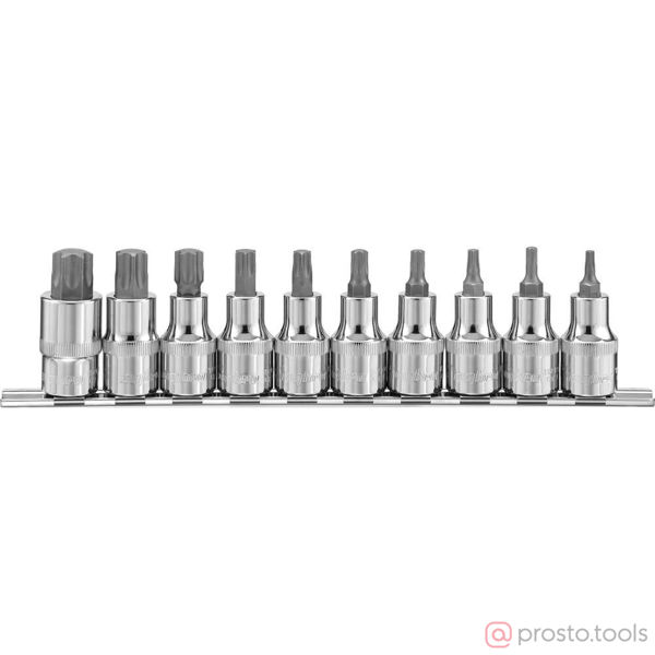 Изображение Набор головок со вставкой 1/2" TORX T20-T70 L=55мм 10 пред. 912910 //OMBRA