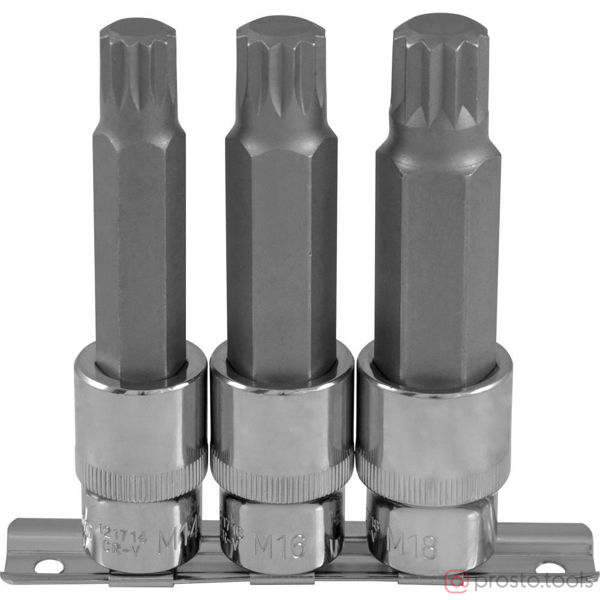 Изображение Набор головок со вставкой 1/2" SPLINE M14-M18 L=100мм 3 пред. 921703 //OMBRA