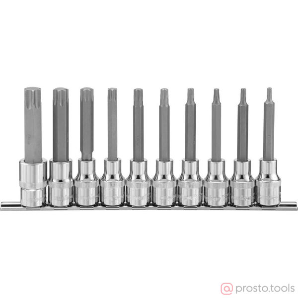 Изображение Набор головок со вставкой 1/2" TORX T20-T70 L=100мм 10 пред. 921910 //OMBRA