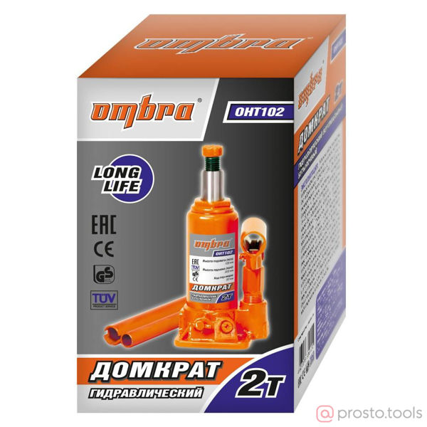 Изображение Домкрат бутылочный гидравлический 2т 158-308 мм OHT102 //OMBRA