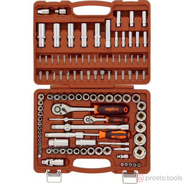 Изображение Набор инструмента 108 пр. пласт. кейс 1/2", 3/8", 1/4" OMT108S //OMBRA