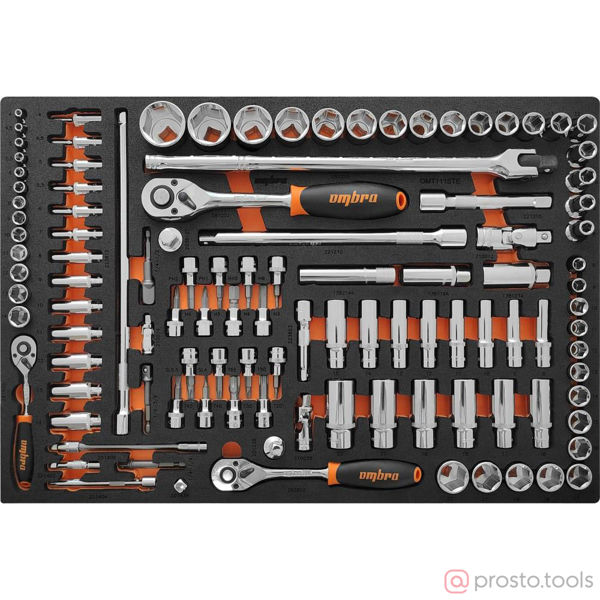Изображение Набор инструмента 111 пр. ложемент 1/2", 3/8", 1/4" OMT111STE //OMBRA
