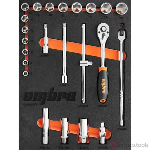 Изображение Набор головок 3/8" 8-22 мм глубокие 23 пред. OMT23STE //OMBRA