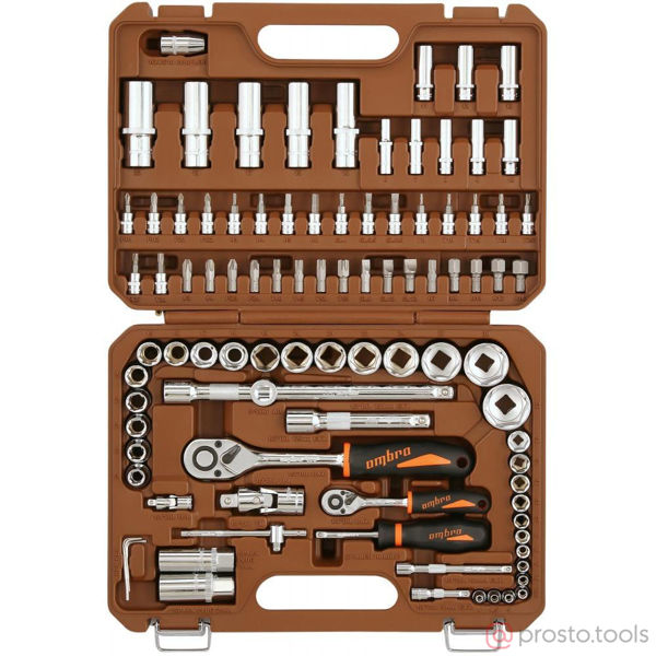 Изображение Набор инструмента 94 пр. пласт. кейс 1/4, 1/2" OMT94S //OMBRA