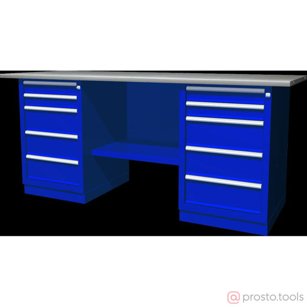 Изображение Верстак инструментальный 2 тумбы, тумбы с 5 ящиками OWB2-55 //OMBRA