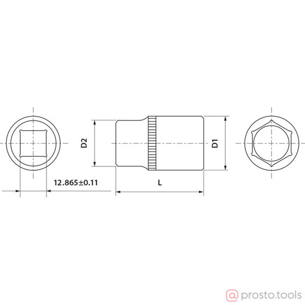 Изображение Головка торц. 1/2" 27мм 6-гран. FS01227 //THORVIK