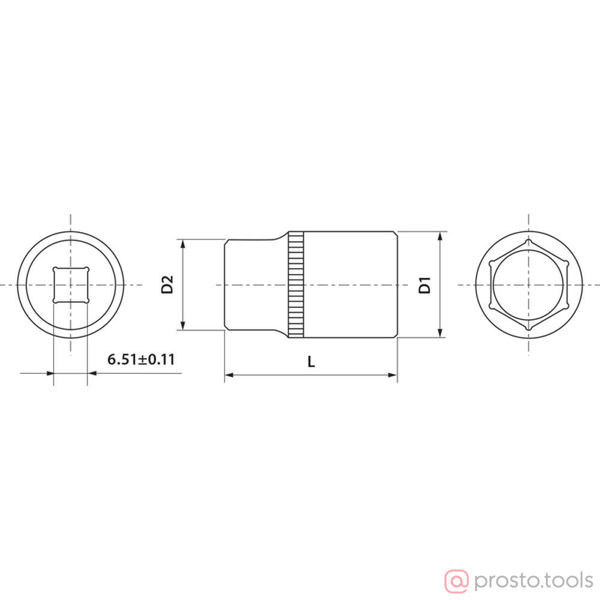 Изображение Головка торц. 1/4" 8мм 6-гран. FS01408 //THORVIK