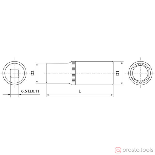 Изображение Головка торц. 1/4" 10мм 6-гран. глубокая FS11410 //THORVIK