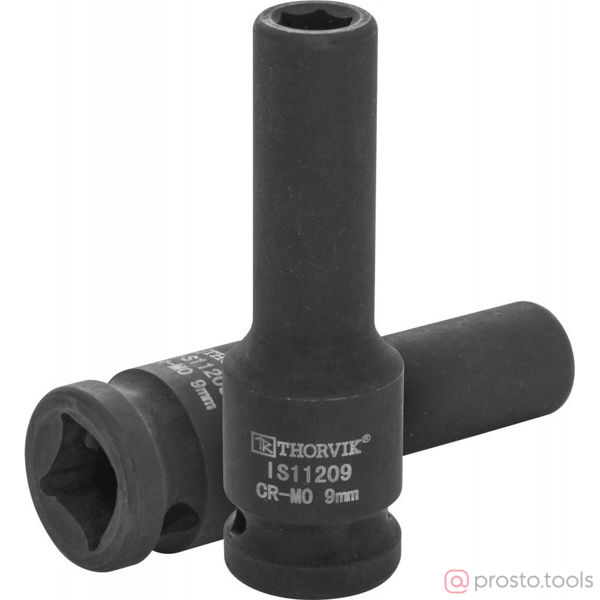 Изображение Головка ударная 1/2" 10мм 6-гран. глубокая IS11210 //THORVIK